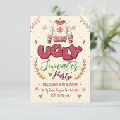 Leuke Retro Lelijke trui Kerstfeest Kaart (Staand voorkant)