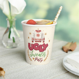Leuke Retro Lelijke trui Kerstfeest Papieren Bekers