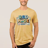 Leuke Retro Level Up Dad Gamer Speler Stats & Foto Tri-Blend Shirt (Voorkant)
