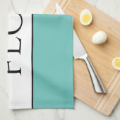 Leuke Retro Licht Blauwgroen Zwart Wit Meel Strepe Theedoek (Quarter Fold)