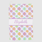 Leuke retro madeliefjes bloemen custom name dames golfhanddoek (Voorkant)