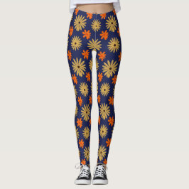 Leuke Retro Madeliefjes Bloemrijke Naadloze Patroo Leggings