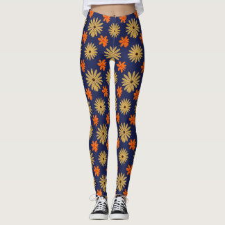 Leuke Retro Madeliefjes Bloemrijke Naadloze Patroo Leggings