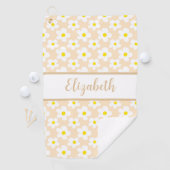 Leuke retro madeliefjes perzik bloem aangepaste na golfhanddoek (Insitu)