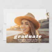 Leuke retro modern type 2 foto Afstuderen Aankondiging (Voorkant)