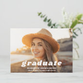 Leuke retro modern type 2 foto Afstuderen Aankondiging (Staand voorkant)