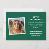 Leuke retro modern type 2 foto Afstuderen Aankondiging (Achterkant)