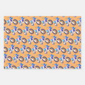 Leuke Retro Motorfiets Groene, Rode, Blauwe Vuilfi Inpakpapier Vel (Voorkant 3)