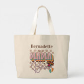 Leuke Retro Nieuwe Moeder Te Zijn Gift Met Naam Mo Grote Tote Bag (Achterkant)