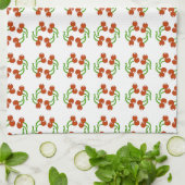 Leuke Retro Nostalgie Red Cherry Pattern Theedoek (Gevouwen)