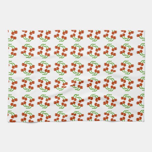 Leuke Retro Nostalgie Red Cherry Pattern Theedoek (Horizontaal)