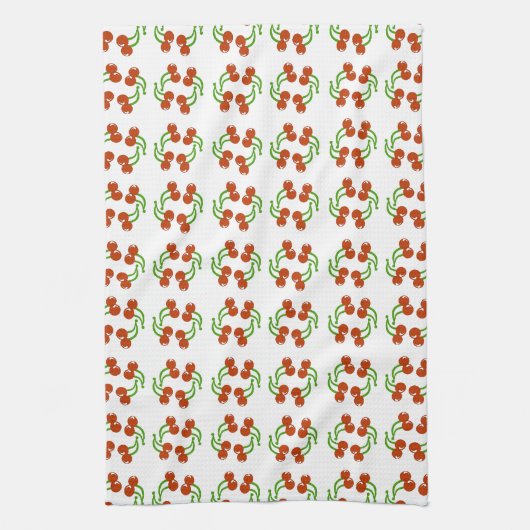 Leuke Retro Nostalgie Red Cherry Pattern Theedoek (Verticaal)