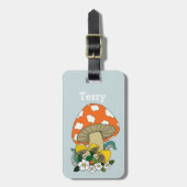 Leuke Retro Paddestoel Bagagelabel (Voorkant verticaal)