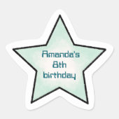 Leuke Retro Pastel Ster Kids Verjaardag Ster Stick Ster Sticker (Voorkant)