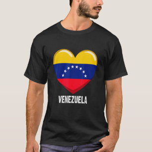 Leuke Retro Patriottisch Hart Venezuela Vlag T-shirt