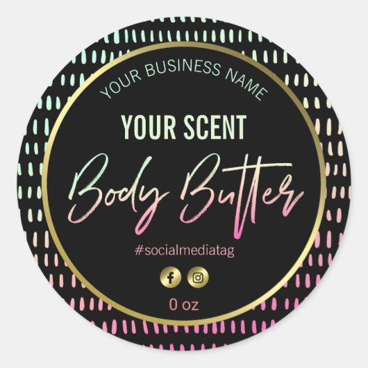 Leuke Retro Patroon Bodyboter Labels (Voorkant)