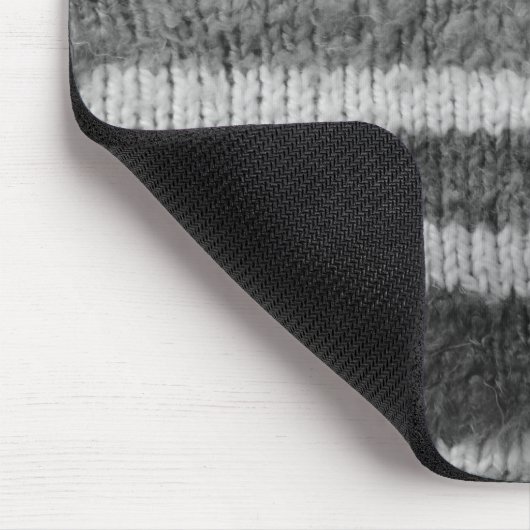 leuke retro patroon zwarte en witte gebreide strep muismat (Hoek)