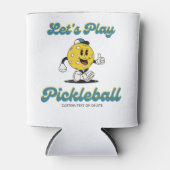 Leuke Retro Pickleball Cartoon Mascotte Gepersonal Blikjeskoeler (Voorkant)