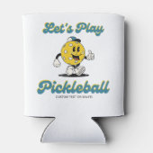 Leuke Retro Pickleball Cartoon Mascotte Gepersonal Blikjeskoeler (Achterkant)