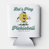 Leuke Retro Pickleball Cartoon Mascotte Gepersonal Blikjeskoeler (Achterkant)