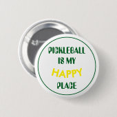 Leuke retro pickleball is mijn gelukkige plek ronde button 5,7 cm (Voorkant /achterkant)
