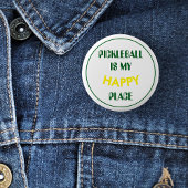 Leuke retro pickleball is mijn gelukkige plek ronde button 5,7 cm