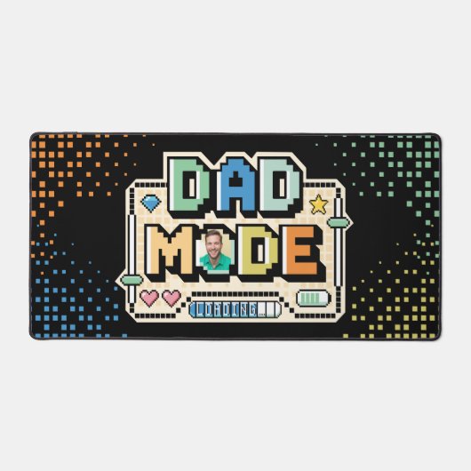 Leuke Retro Pixel Level Up Dad Gamer Player Bureaumat (Voorkant)