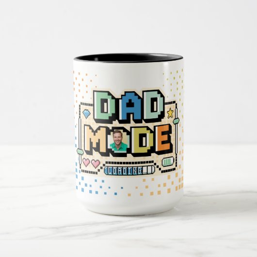 Leuke Retro Pixel Level Up Dad Gamer Player Mok (Midden)