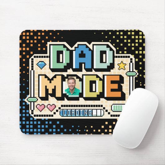 Leuke Retro Pixel Level Up Dad Gamer Player Muismat (Met muis)