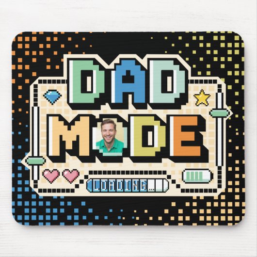 Leuke Retro Pixel Level Up Dad Gamer Player Muismat (Voorkant)