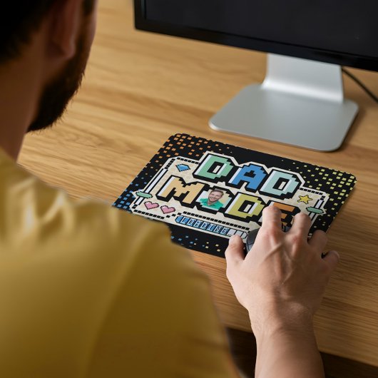 Leuke Retro Pixel Level Up Dad Gamer Player Muismat