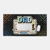 Leuke Retro Pixel Level Up Papa Gamer Speler  Bureaumat (Keyboard & Muis)