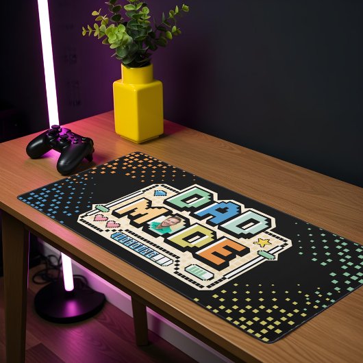 Leuke Retro Pixel Level Up Papa Gamer Speler  Bureaumat