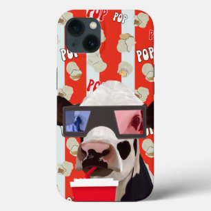 Leuke retro popcorn grillige Koe - rode strepen Case-Mate iPhone Case