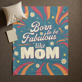 Leuke retro  psychedelische moeder citaat typograf fleece deken