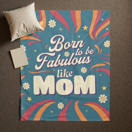 Leuke retro psychedelische moeder citaat typograf fleece deken