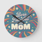 Leuke retro  psychedelische moeder citaat typograf ronde klok (Voorkant)