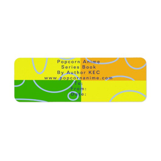 Leuke Retro Quad Abstracte Lussen Geel Groen Sinaa Etiket (Voorkant)