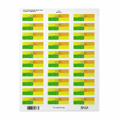 Leuke Retro Quad Abstracte Lussen Geel Groen Sinaa Etiket (Full Sheet)