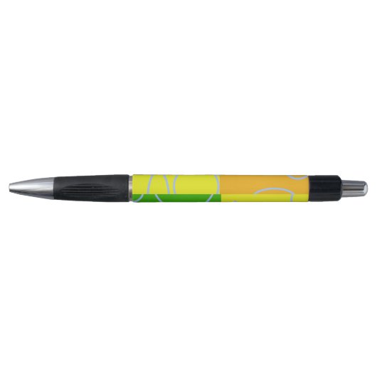 Leuke retro quad cirkels lussen geel groen pen (Voorkant)