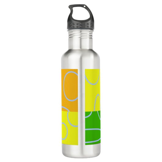 Leuke retro quad cirkels lussen geel water fles (Achterkant)