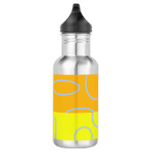 Leuke retro quad cirkels lussen geel water fles (Rechts)