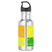 Leuke retro quad cirkels lussen geel water fles (Achterkant)