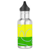Leuke retro quad cirkels lussen geel water fles (Links)
