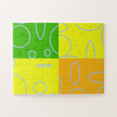 Leuke Retro Quad Geel Groen Sinaasappel Geometrisc Legpuzzel (Horizontaal)