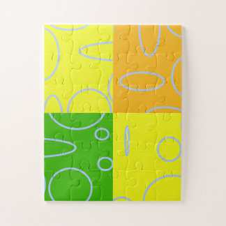 Leuke Retro Quad Geel Groen Sinaasappel Geometrisc Legpuzzel