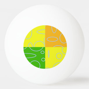 Leuke Retro Quad Geel Groen Sinaasappel Geometrisc Pingpongbal