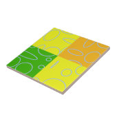 Leuke Retro Quad Geel Groen Sinaasappel Geometrisc Tegeltje (Zijkant)
