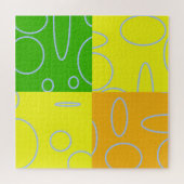 Leuke Retro Quad Geel Groen Sinaasappel Legpuzzel (Horizontaal)