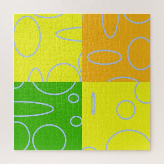 Leuke Retro Quad Geel Groen Sinaasappel Legpuzzel (Verticaal)
